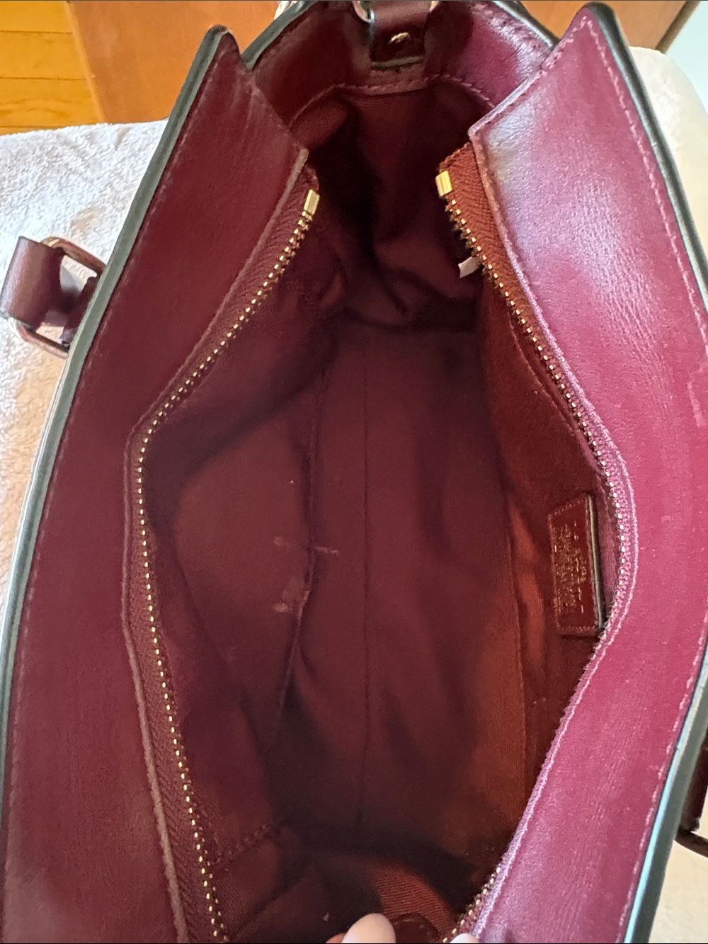 Coach Mini Blake Carryall F37635 Burgundy Pebbled Leather Crossbody Satchel - Picture 7 of 11